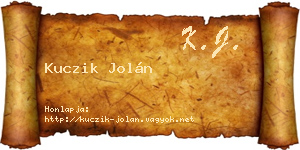 Kuczik Jolán névjegykártya