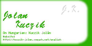 jolan kuczik business card